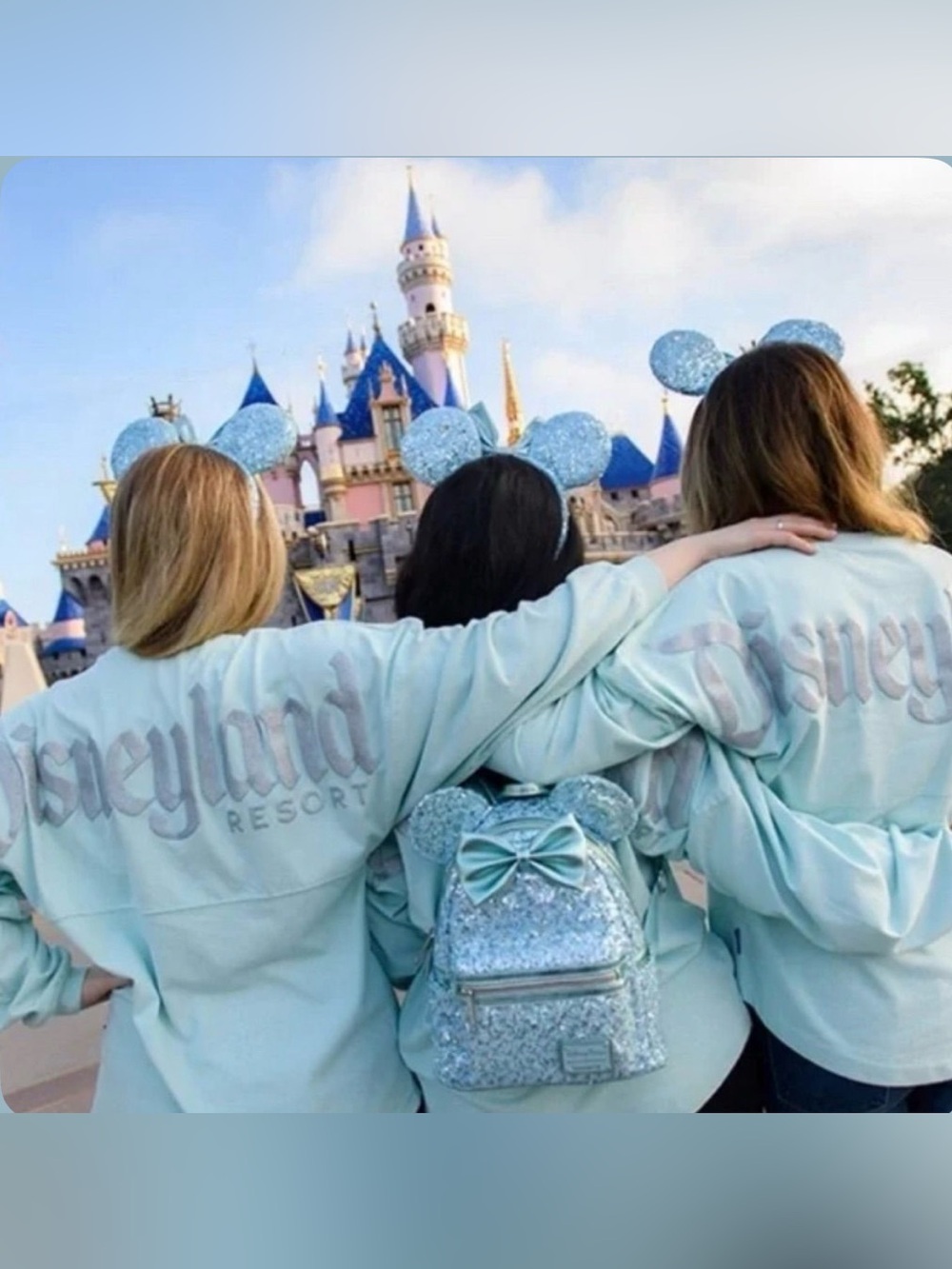 Disneyland Spirit Jersey Arendelle Aqua Silver Sparkle Glitter Frozen Elsa Small